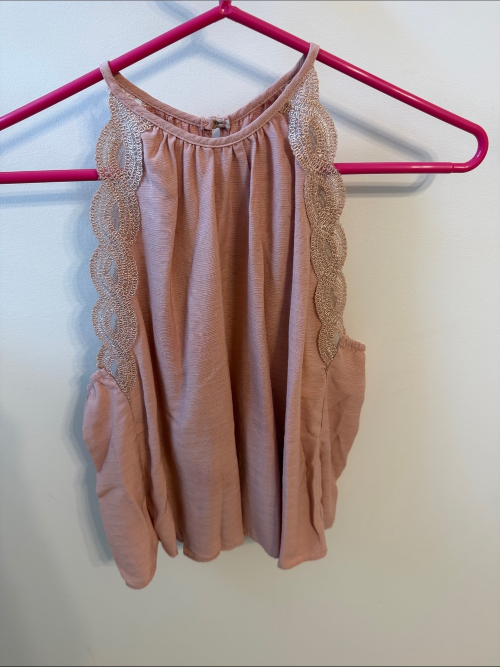 Kendall & Kylie Blush Pink Lace-Trim Halter Camisole